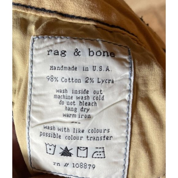 Womens RAG & BONE Handmade in USA Skinny Fit Straight Leg Blue Jeans Stretch 24 - Picture 6 of 6